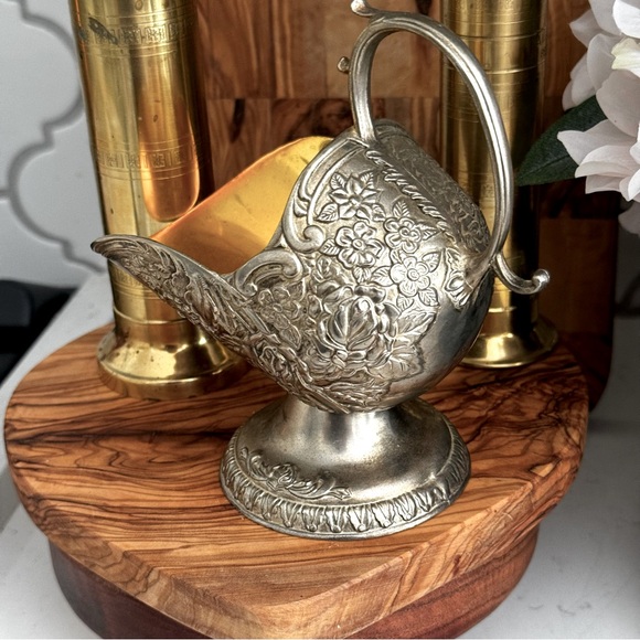 Vintage E.P. ZINC silver plated Allou Sugar Scuttle with Gold Wash. - Picture 6 of 7